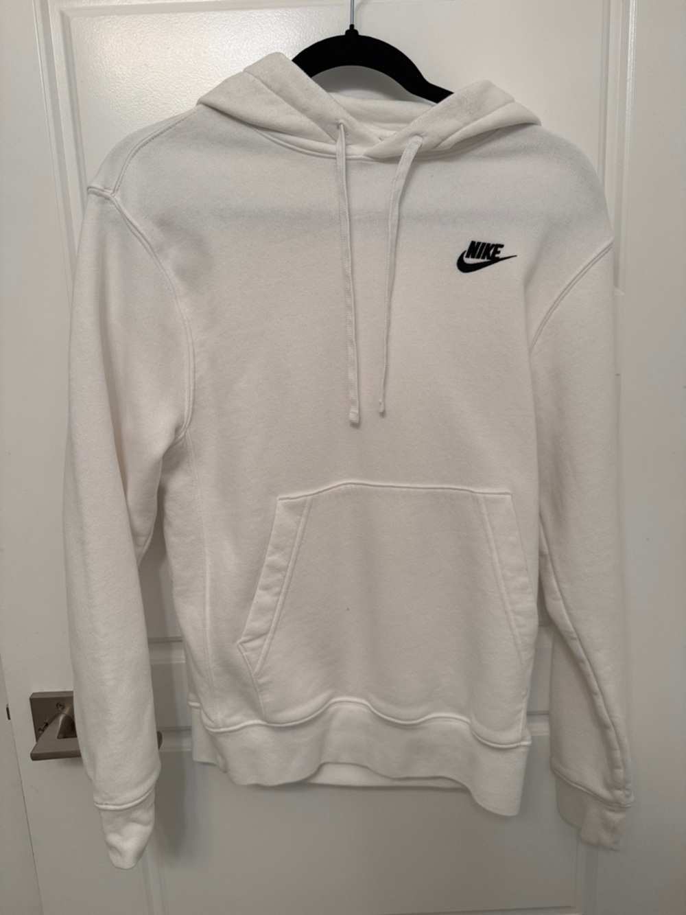 Nike White Pullover Hoodie with Black Swoosh